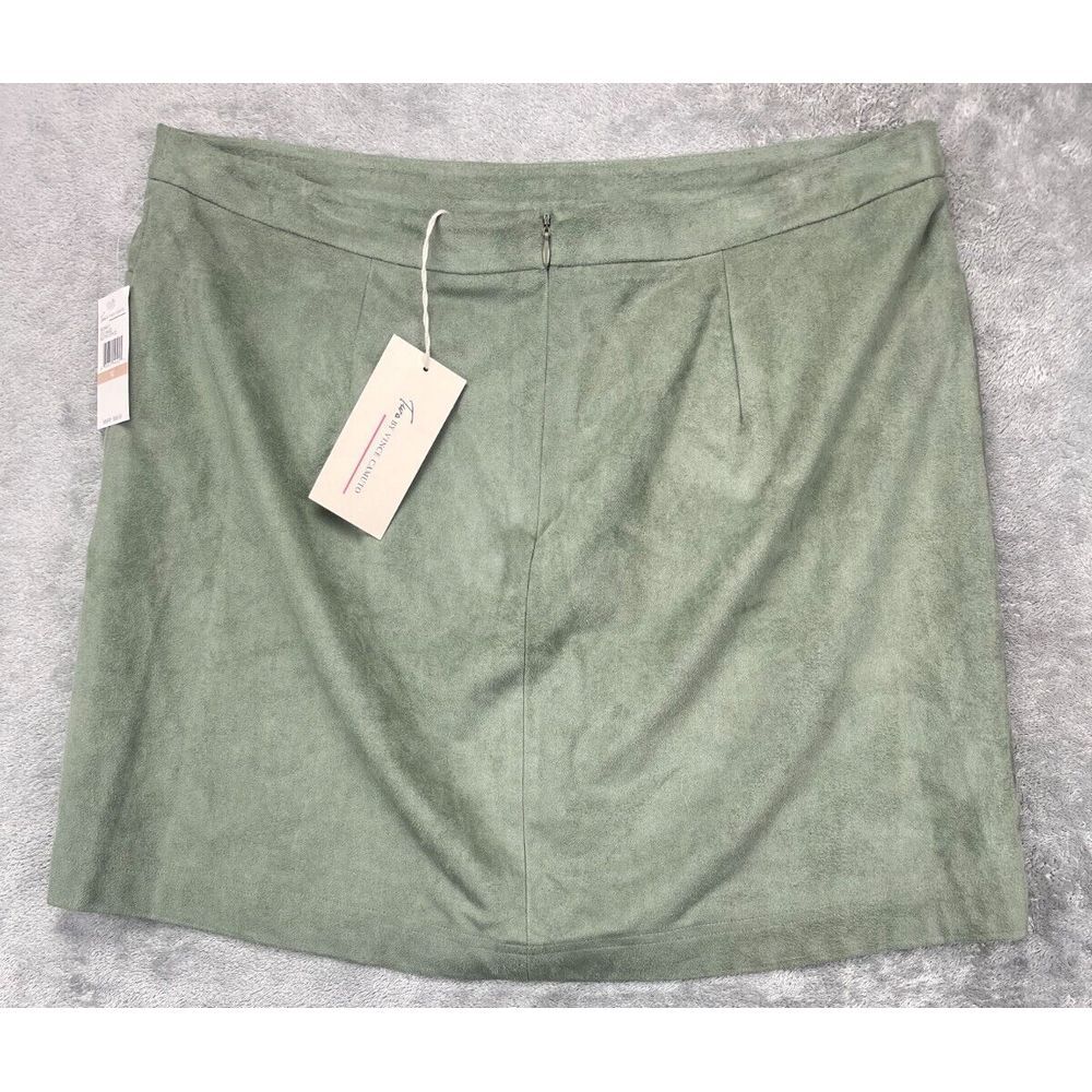 NWT Two By Vince Camuto Faux Suede Mini Skirt Sage 12 Retro Spice MSRP $89 - Picture 8 of 9